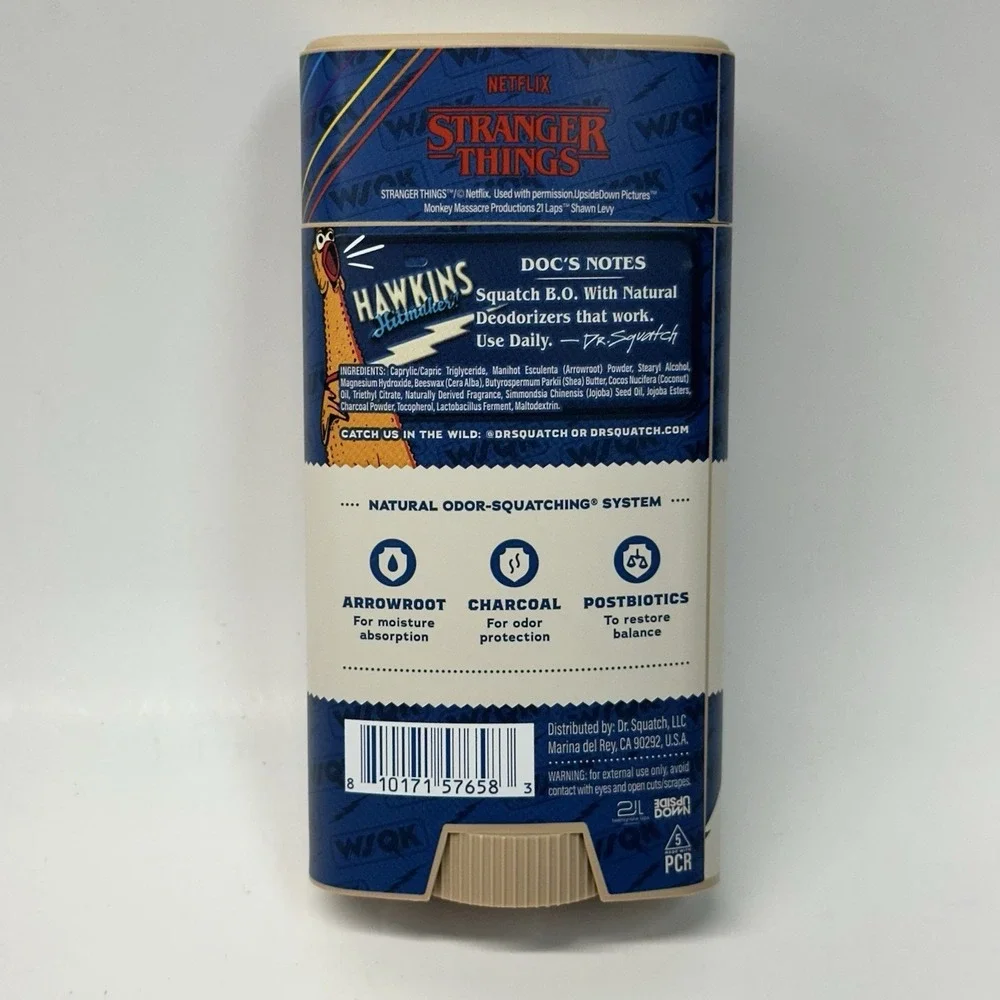 Dr. Squatch Natural Deodorant Stranger Things Squawk‎ Signal 2.65 oz NEW RARE